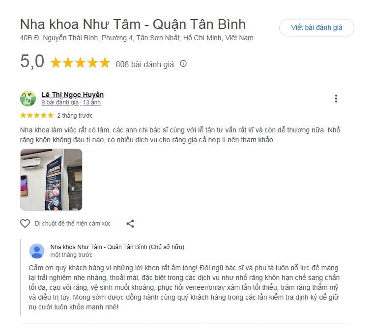 Hình: review trồng răng implant Tâm Như